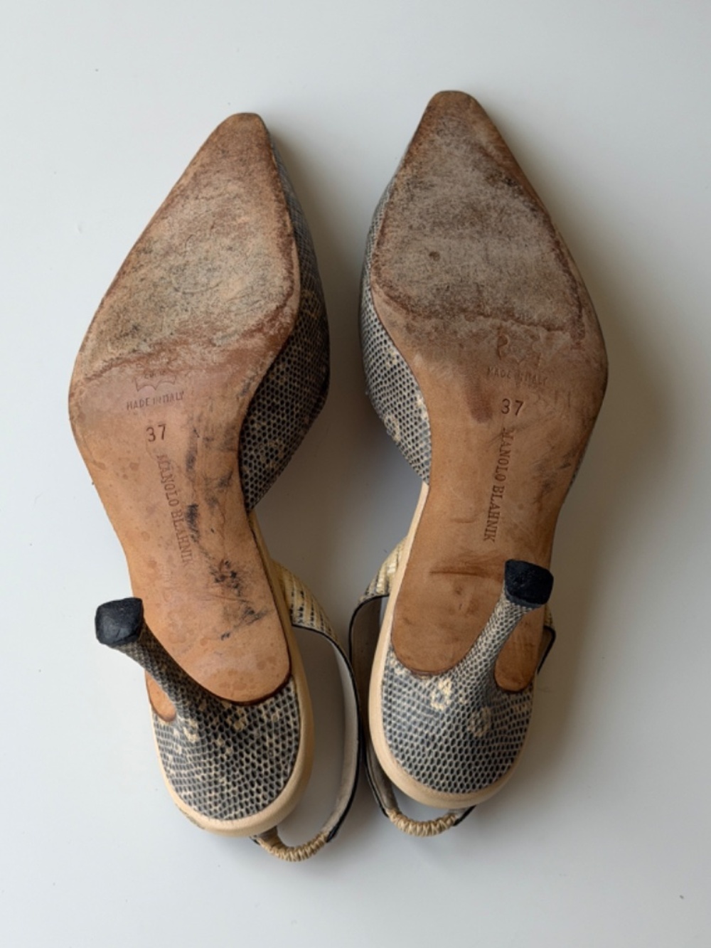 Vintage Manolo Blahnik exotic leather slingback, IT 37, approx. US 6.5–7 - Picture 13 of 13